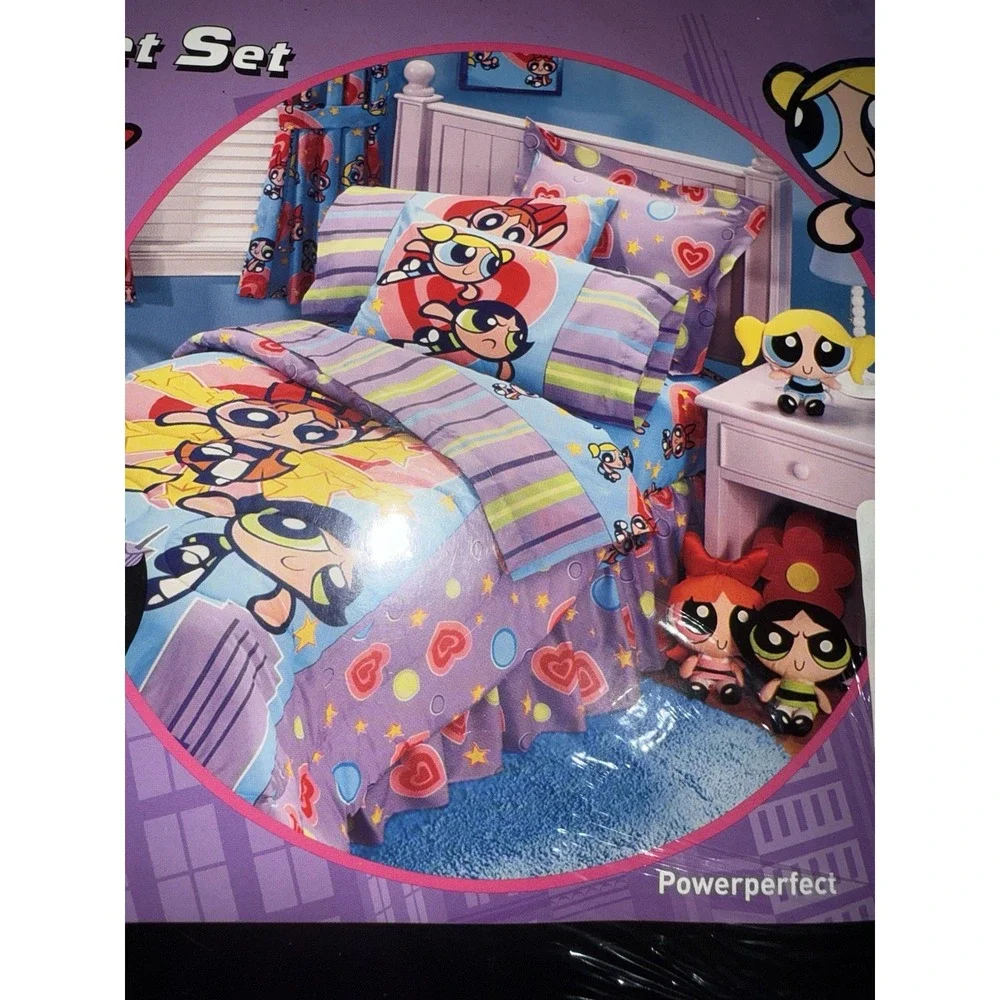 Vintage Y2K 1990s Power‎ Puff Girls Twin Sheet Set Dan River NIP